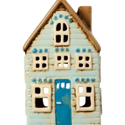 IB Laursen Teelichthaus Visby blaue Tür braunes Dach