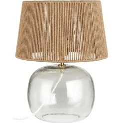 IB Laursen Tischlampe Ghana aus Glas und Jute