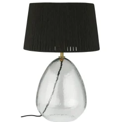 IB Laursen Tischlampe Kairo Glas mit Juteschirm