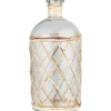 IB Laursen Vase, Flasche Glas mit Rattangeflecht