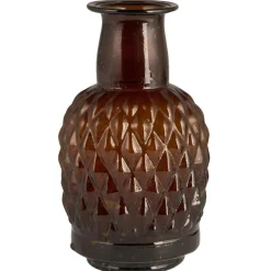 IB Laursen Vase mit langem Hals Karomuster mundgeblasen