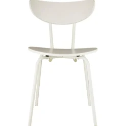 IB Laursen Weißer Stuhl aus Sperrholz, stapelbar