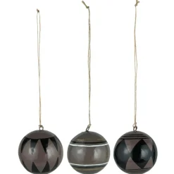 IB Laursen Weihnachtskugel 3er-Set aus Pappmaché