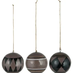 IB Laursen Weihnachtskugel 3er-Set aus Pappmaché