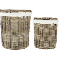 IB Laursen Wäschekorbsatz je 2 mit Deckel und Stoffbeutel