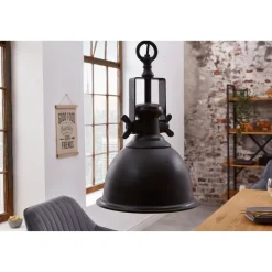 Invicta Pendelleuchte Industrial Metall schwarz Industriestil