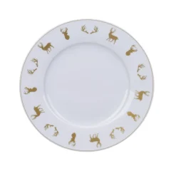 Krasilnikoff Dessertteller Winter Lodge aus Porzellan