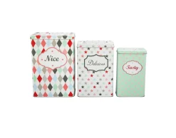 Krasilnikoff 3er Set Blechdosen zur Aufbewahrung