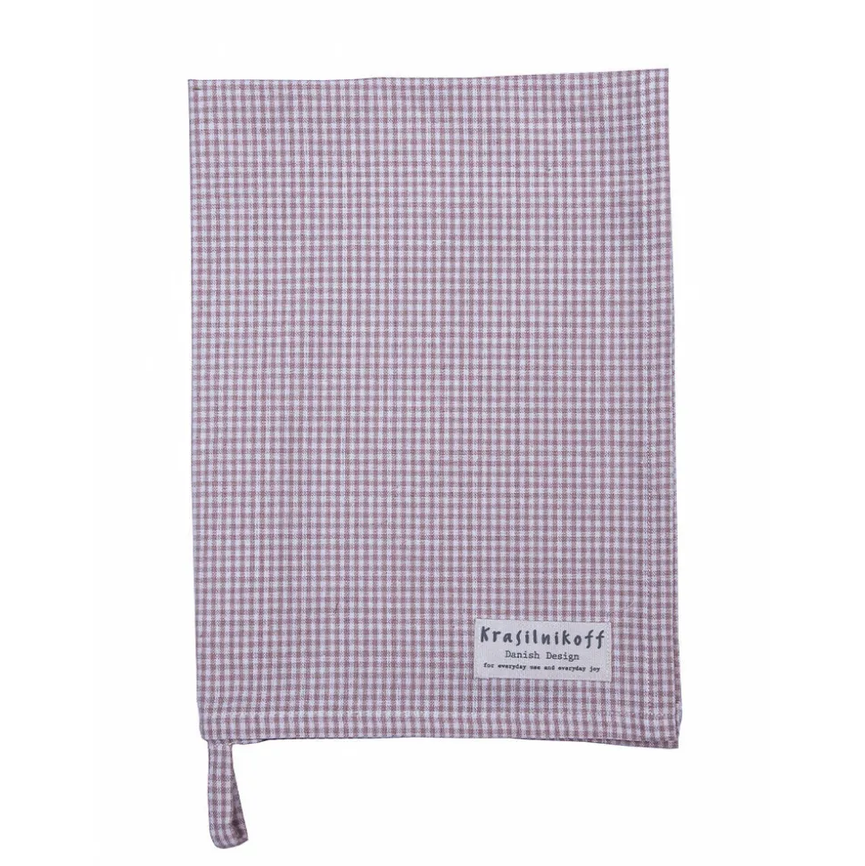 Krasilnikoff Geschirrhandtuch kleinkariert aus Baumwolle