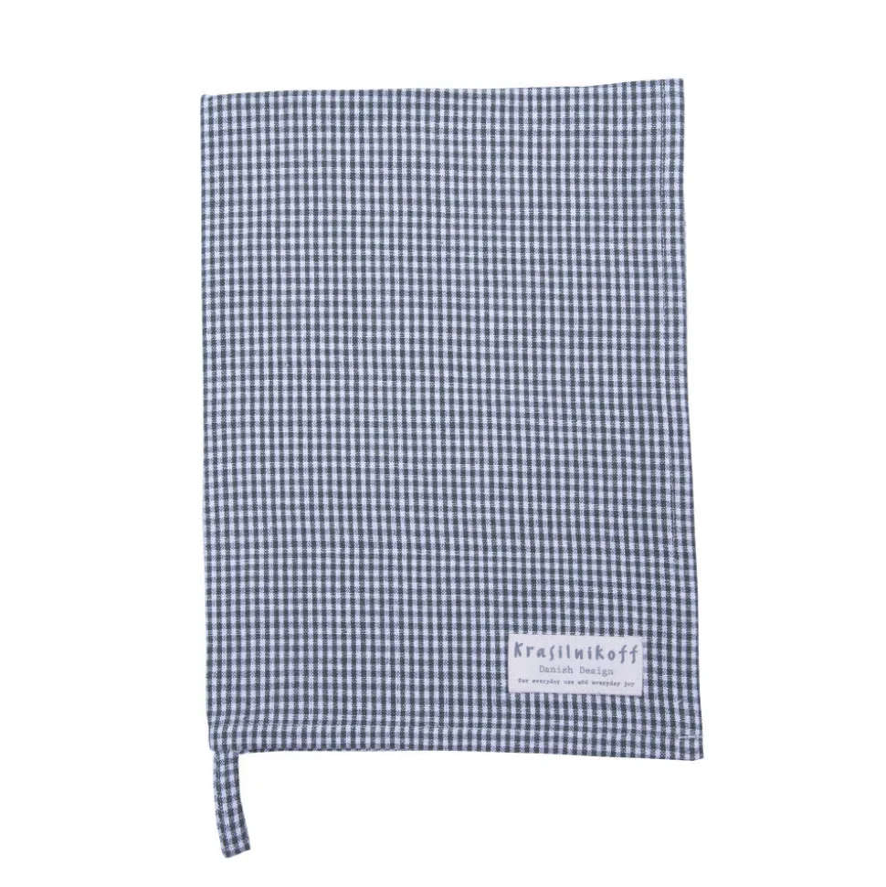 Krasilnikoff Geschirrhandtuch kleinkariert aus Baumwolle