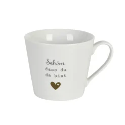 Krasilnikoff Happy Cup Tasse mit Henkel, Schön dass du da bist