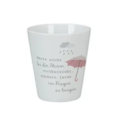 Krasilnikoff Happy Mug, Warte nicht bis der Sturm vorüberzieht