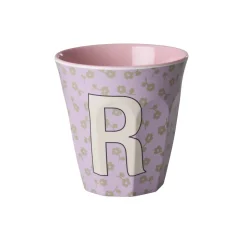 RICE Buchstaben-Becher mit Blumen Medium