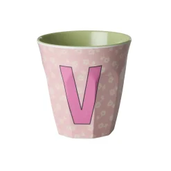 RICE Buchstaben-Becher mit Blumen Medium