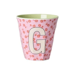 RICE Buchstaben-Becher mit Blumen Medium
