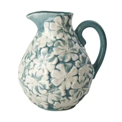 RICE Großer Keramik Krug mit Blaue Blumen