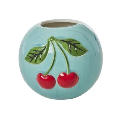 RICE Handbemalte Keramik Vase Kirsche