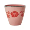 RICE Keramik Becher Handbemalt Blumenmuster