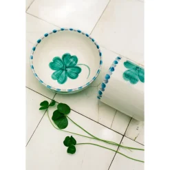 RICE Keramik Schale mit Handgemaltem Glücksklee