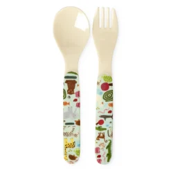 RICE Kinder Besteck, Gabel und Löffel Wildlife