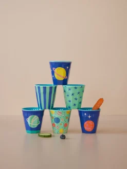 RICE Kinder Melamin Becher Galaxy 6er