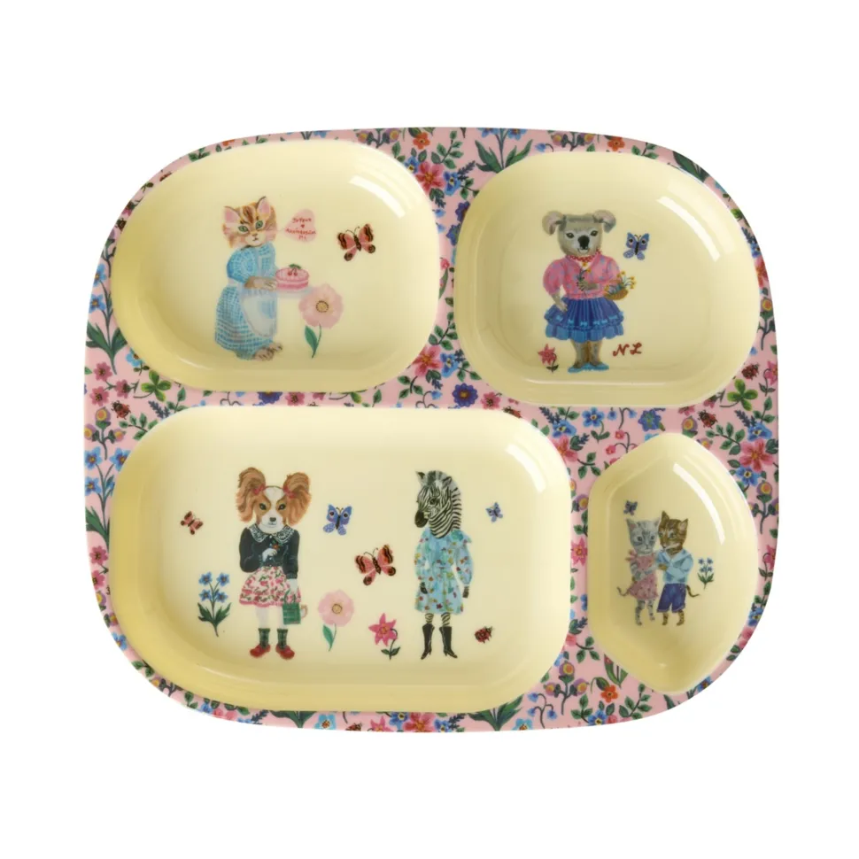 RICE Kinderteller mit 4er Einteilung Nathalie Lété