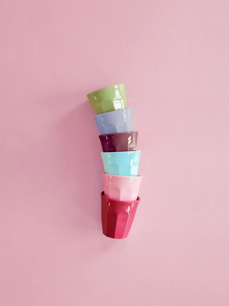 RICE Kleine Melamin Becher Espressogröße, mehrfarbig, 6er Pack