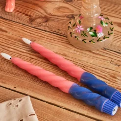 RICE LED Kerzen Twisted 2er