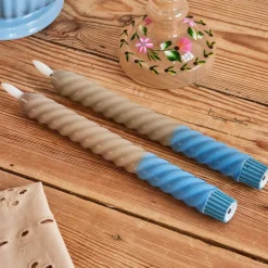 RICE LED Kerzen Twisted 2er