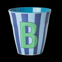 RICE Melamin Buchstabenbecher gestreift