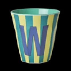 RICE Melamin Buchstabenbecher gestreift