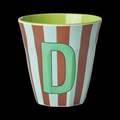 RICE Melamin Buchstabenbecher gestreift