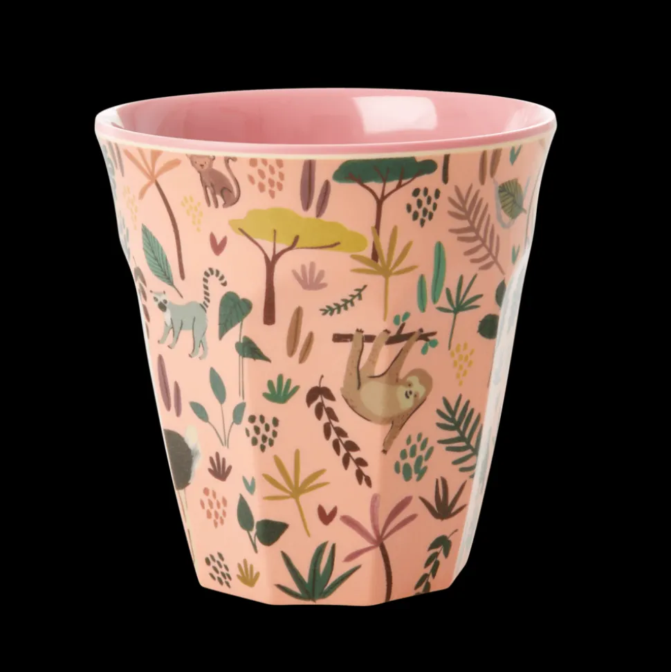 RICE Melamin Kinder Becher Medium Jungle Animals All Over