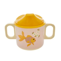 RICE Melamin Schnabeltasse Goldfish Print