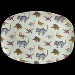 RICE Rechteckig Melamin Kinderteller New Dino Print