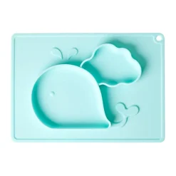 RICE Silikon Kinderteller Wal