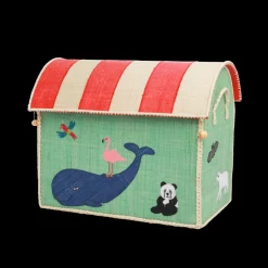 RICE Spielzeugkörbe Aufbewahrung Zootiere 3er Set